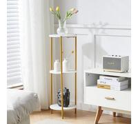 Redd Royal 2 Tier Indoor Plant Stand Pot Holder, Tall Flower Display Stand Rack Floor Freestanding for Decor Balcony Living Room Small Round Coffee Sofa Table Side Table (3 Tiers White Round)