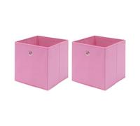 Redd Royal Pack of 2/4/6 Non-Woven Fabric Unit Storage Cubes Boxes Foldable Collapsible Storage Organizer Basket Bins with Handle for Wardrobe Clothes Toys Bedroom Living Room (Pink#2, Pack of 2)