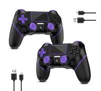 Reddening for PS4 Controller 2 Pack, Controller PS4 for PS4/Pro/Slim/PC, Gamepad Joystick with Turbo/Back Button/Dual Vibration/6-Axis Gyro Sensor/Touch Panel (Purple)