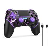 Reddening for PS4 Controller, Controller PS4 for PS4/Pro/Slim/PC, Gamepad Joystick with Turbo/Back Button/Dual Vibration/6-Axis Gyro Sensor/Touch Panel (Purple)