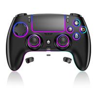 Reddening for Ps5 Controller/Pro/PC/MAC/iOS/Android/Steam Deck,Gamepad with RGB Lighting/Hall Effect Joystick/Dual Vibration/Turbo/Headset Jack/Programmable/1500 mAh Battery/Touchpad