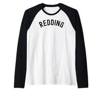 Redding California USA Flag Vintage Cali Bear Northern Cali Raglan Baseball Tee