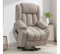 Redding Dual Motor Electric Lift Assist Recliner Chair with Massage and Heat Artemis Home Light Brown One Size
