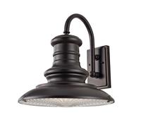 Redding Station 1 Light Outdoor Large Fisherman Dome Wall Lantern Light Restoration Bronze IP44 E27 Netlighting Brown One Size