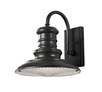 Redding Station 1 Light Outdoor Medium Dome Wall Lantern Light Restoration Bronze IP44 E27 Netlighting Brown One Size