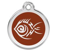 RedDingo Cat Brand Brown Tribal Fish Customizable S 20Mm Stainless Steel