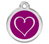 RedDingo Cat Brand Cartoon Heart Purple, Engraving S 20Mm, Customizable