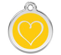 RedDingo Cat Brand Engravable Cartoon Heart Yellow Ø20Mm S Stainless Steel