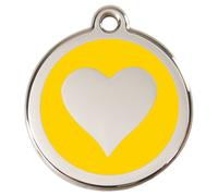 RedDingo Cat Brand Engravable Heart Yellow, Diameter 20Mm, Stainless Steel S
