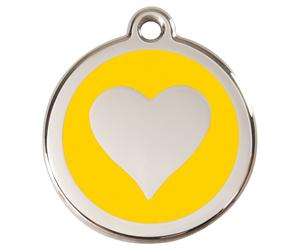 RedDingo Cat Brand Engravable Heart Yellow, Diameter 20Mm, Stainless Steel S