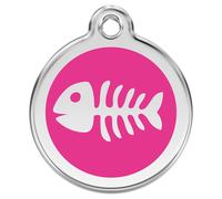 RedDingo Cat Brand Engravable S Hot Pink Herringbone 20Mm Stainless Steel