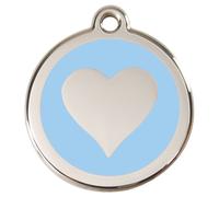 RedDingo Cat Brand Engraving Heart Light Blue S 20Mm Enamel Stainless Steel