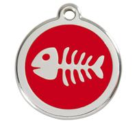 RedDingo Cat Brand Engraving Red Herringbone S 20Mm Stainless Steel Enamel