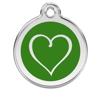 RedDingo Cat Brand Green Cartoon Heart Customizable 20Mm S Engraving