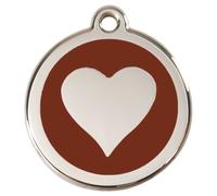RedDingo Cat Brand Heart Brown Personalized 20Mm Stainless Steel S