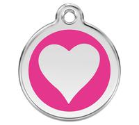 RedDingo Cat Brand Heart Engraving Hot Pink Ø20Mm Personalized S 7G