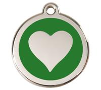 RedDingo Cat Brand Heart Green Engraving S 20Mm - Customizable