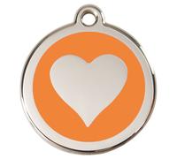 RedDingo Cat Brand Heart Orange Engravable 20Mm Stainless Steel S Personalized
