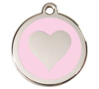 RedDingo Cat Brand Heart Pink Engravable S 20Mm Stainless Steel Pet Tag