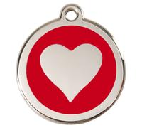 RedDingo Cat Brand Heart Red, Customizable, S, Engraving, 20Mm, Stainless Steel