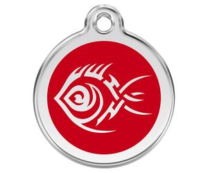 RedDingo Cat Brand Red Tribal Fish Engravable 20Mm Stainless Steel S