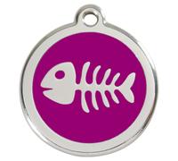 RedDingo Cat Brand S Engravable Herringbone Purple Stainless Steel Pet Supplies