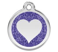 RedDingo Cat Brand S Glitter Heart Dark Blue Customizable 20 Mm