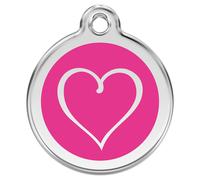 RedDingo Cat Brand S Iron With Engraving Cartoon Heart Pink 20Mm 24Mm