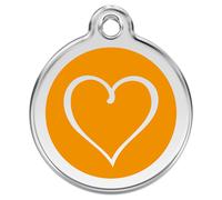 RedDingo Cat Brand S Orange Cartoon Heart Engraving Customizable 20Mm