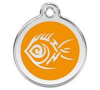RedDingo Cat Brand S Orange Tribal Fish Customizable Engraved 20Mm