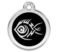 RedDingo Cat Brand S Tribal Fish Black Customizable Enamel 20Mm