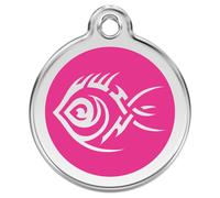 RedDingo Cat Brand S Tribal Fish Hot Pink With Engraving 20Mm Customizable
