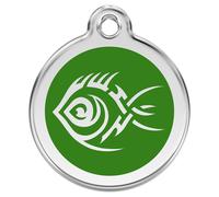 RedDingo Cat Brand Tribal Fish Green 20Mm Engravable, Stainless Steel S