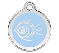 RedDingo Cat Brand Tribal Fish Light Blue 20Mm Engravable S 24Mm Stainless Steel
