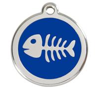 RedDingo Cat Brand With Engraving 20Mm Dark Blue Herringbone Size S