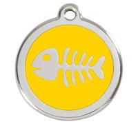 RedDingo Cat Brand Yellow Fishbone With Engraving S 20Mm Customizable