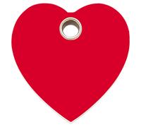 RedDingo Cat Tag Heart Red Personalised Plastic S 20,1mm