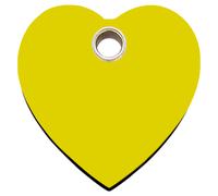 RedDingo Cat Tag Plastic Heart Yellow Personalised 20mm S Engraving