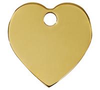 RedDingo Dog Tag Brass Heart Engravable, Personalized Pet Tag S, M, L