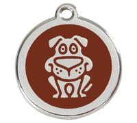 RedDingo Dog Tag Brown With Individual Engraving Personalized Pet Tag