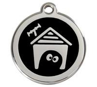 RedDingo Dog Tag Dog House Black Engravable Stainless Steel Pet Supplies