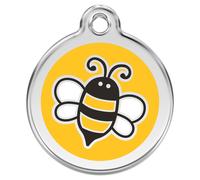 RedDingo Dog Tag Engravable Bumble Bee Yellow, Stainless Steel, S/M/L ,