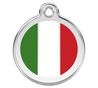 RedDingo Dog Tag Engravable Italy Flag - Stainless Steel Pet Supplies S-M-L