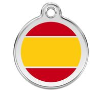 RedDingo Dog Tag Engravable Spain Flag, Stainless Steel, Personalized S/M/L