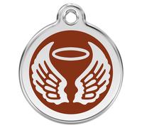 RedDingo Dog Tag Engraving Angel Wings Brown Customizable For Dogs