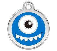 RedDingo Dog Tag Engraving Blue Monster Customizable Stainless Steel