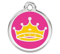 RedDingo Dog Tag Engraving Crown Queen Pink Stainless Steel For Dogs