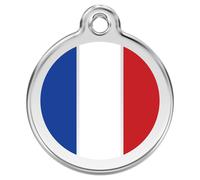 RedDingo Dog Tag Engraving Flag France Customizable Stainless Steel S/M/L