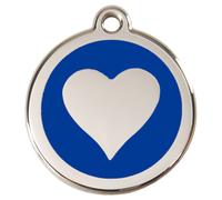 RedDingo Dog Tag Engraving Heart Dark Blue Personalized For Dogs