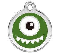 RedDingo Dog Tag Green Monster Engraving Stainless Steel S/M/L Customizable